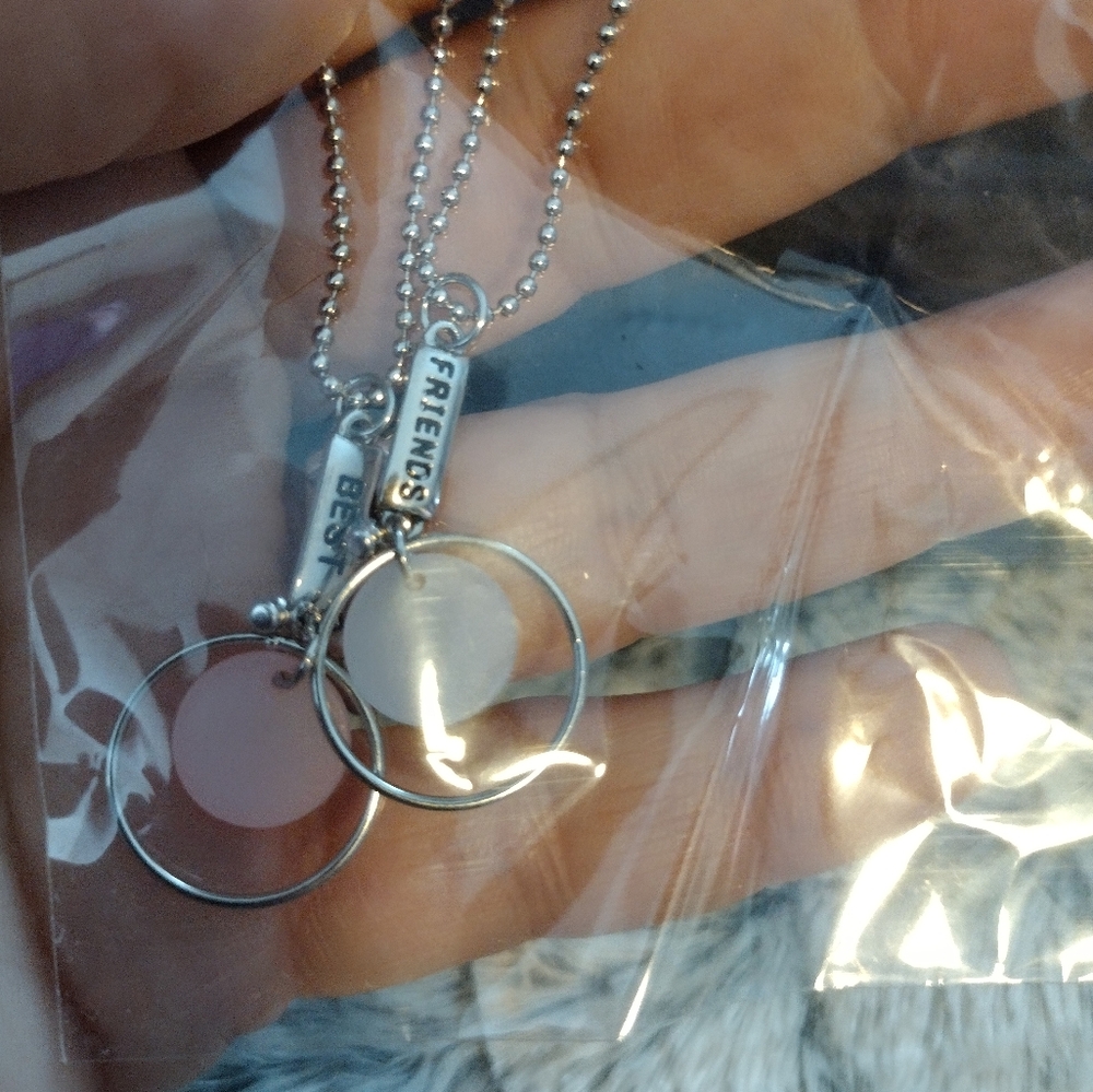 Silver Best Friends Necklace Set